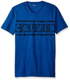 JEANS SHORT SLEEVE STRIPE CALVIN VNECK TSHIRT MONACO BLUE LARGE