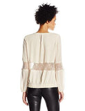 GUESS WOMEN LONG SSLEEVE ASH LACE TOP FOG S