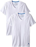 2 Pack Stretch Comfort Solid VNeck TShirt White Medium