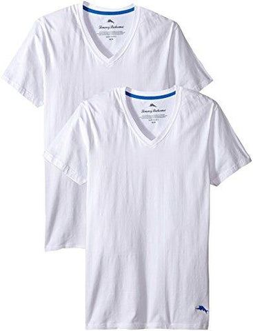 2 Pack Stretch Comfort Solid VNeck TShirt White Medium