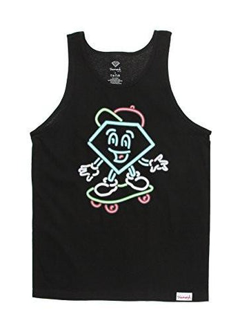DIAMOND SUPPLY CO MEN NEON LIL CUTTY TANK TOPBLACKL