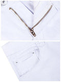 Casual Ripped Holes Skinny Jeggings Straight Fit Denim Pants Us 4 White 1