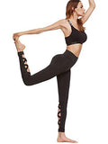 Cutout Leggings Skinny Yoga Pants Runing Jogger Active Tight #2Black M
