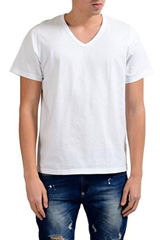 10 White Deep Vneck Tshirt US M It 50;