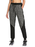 Sweatyrocks Pants Colorblcok Casual Tie Waist Yoga Jogger Pants Small Dark Gray+Black
