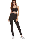 Cutout Leggings Skinny Yoga Pants Runing Jogger Active Tight #2Black M