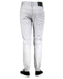 Men Twill Jogger Pants With Comfort Stretch Large Moto Ltgrey #122