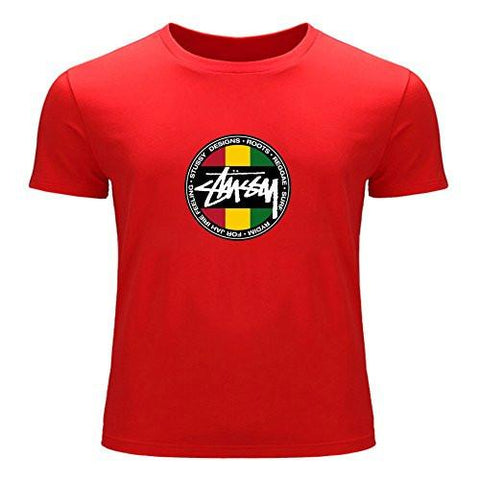 STUSSY FOR MEN PRINTED SHORT SLEEVE TEE TSHIRT XXLARGE RED