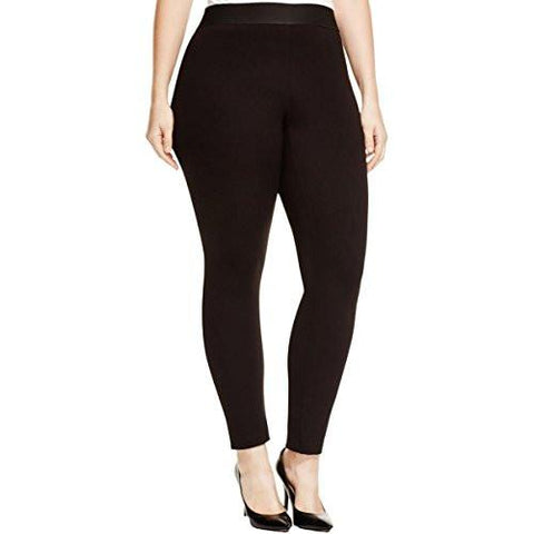 Plus Twill Comfort Waist Leggings Black 2X