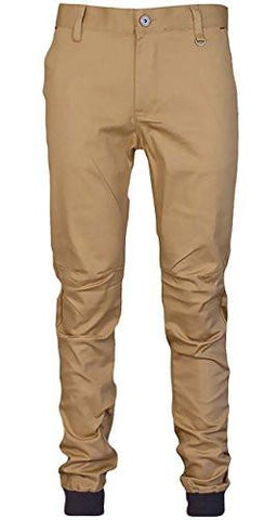 Tapered Ribbing Twill Jogger Pants
