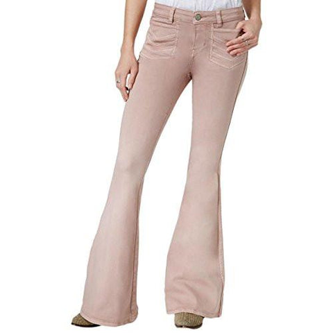 Flare Leg Solid Bell Bottom Pink 25