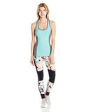 Pop Floral Camo Full Length Legging Pant With Black Inserts Multi Xl