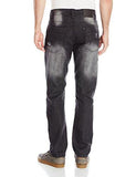 Denim Pants Long Destructed Ripped And Repaired In Washed Colors Black Sand 38X30