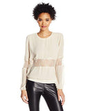 GUESS WOMEN LONG SSLEEVE ASH LACE TOP FOG S