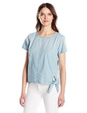 CALVIN KLEIN JEANS WOMEN SHORT SLEEVE SIDE TIE DENIM TSHIRT RYAN LIGHT XLARGE