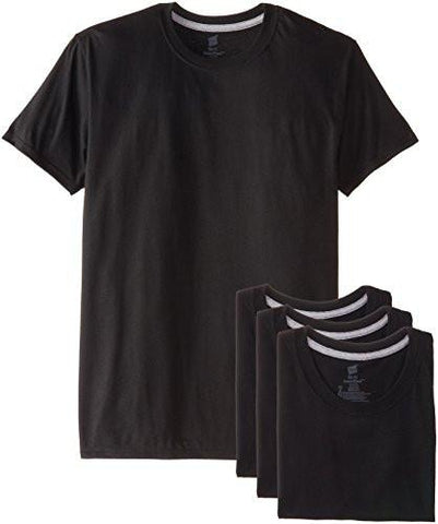 HANES 4PACK ULTIMATE FRESHIQ BLACK SLIM FIT CREW TSHIRTBLACKLARGE