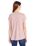 CALVIN KLEIN JEANS WOMEN SHORT SLEEVE SHIMMER TIE KNOT TSHIRT EVENING ROSE MEDIUM