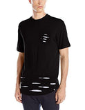 Short Sleeve Cut And Sewn Ripped Scallop Tshirt Black Small