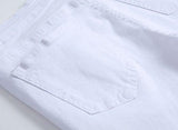 White Skinny Slim Fit Ripped Distressed Destroyed Stretch Pants