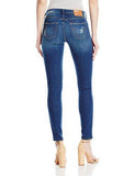 Halle Mid Rise Super Skinny Jean Destructed Indigo Cadence Destroy 24