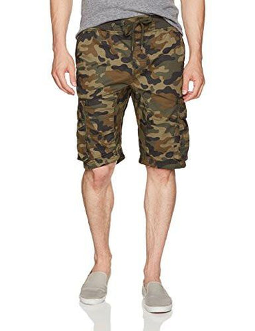 Jogger Shorts With Cargo Pockets In Basic Solid Colors Army Green Medium