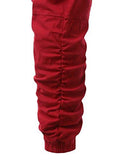 Hipster Hip Hop Basic Twill Jogger Pants Red XLarge
