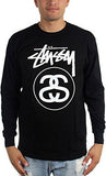 STUSSY STOCK LINK LONG SLEEVE TSHIRT SIZE: SMALL COLOR: BLACK