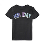 Scotch & Soda Tee in Polyester Quality with Colorful Text Artwork Antra Melange TShirt