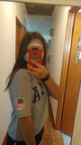 Sweatyrocks Letter Print Crop Tops SuMMer Short Sleeve Tshirt Grey M