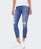 Runway Pull On Legging Crop Jean Ocean Side Destroyed XSmallmall