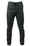 Leaf Print Drop Crotch Jogger Pants Black 34