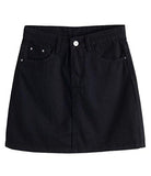 Tanming Fashion Sexy Slim Package Hip Aline Short Denim Skirts Large Black