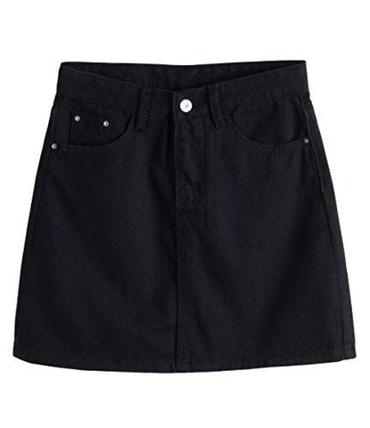 Tanming Fashion Sexy Slim Package Hip Aline Short Denim Skirts Large Black