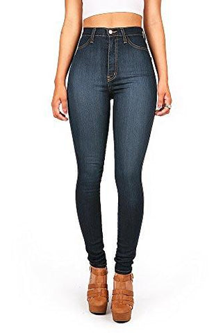 Vibrant Juniors Classic High Waist Denim Skinny 9 Dark Denim