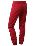 Hipster Hip Hop Basic Twill Jogger Pants Red XLarge