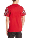 Short Sleeve Graphic Tee With And Top Geometric Prints Dark Red Small