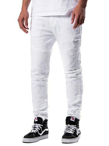 Carnaby Skinny Moto White 36 Bottoms Denim White