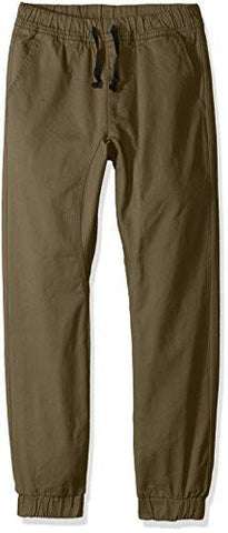 Big Jogger Pants In Basic Stretch Twill Fabric Olive Small