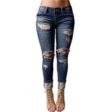 Knee Skinny Denim Distressed Ripped Boyfriend L
