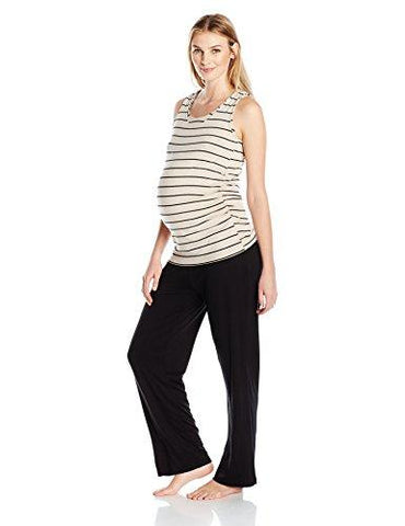 Maternity Cecelia Onthego Nursing Top And Pant Set Sand Stripe Xl