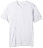 JEANS SHORT SLEEVE MIXED MEDIA VNECK TSHIRT WHITE WASH MEDIUM