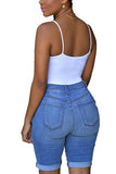 Dokotoo Casual Denim Destroyed Bermuda Shorts Large Blue