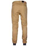 Tapered Ribbing Twill Jogger Pants