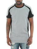 Imperious Embossed Geometric Side Zipper Longline Moto T Shirtgreym