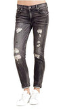 Audrey Mid Rise Slim Friend Distressed In Grey Misfit 33 Grey Misfit