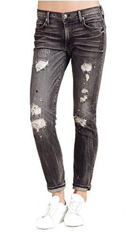 Audrey Mid Rise Slim Friend Distressed In Grey Misfit 33 Grey Misfit