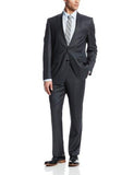 Ike Beher Twobutton Sidevent Wool Suit With Flatfront Pant Grey Stripe 42 Regular