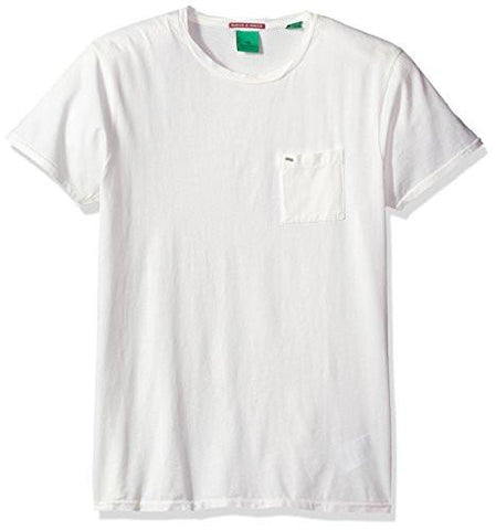 Scotch & Soda Garment Dyed Twisted Crewneck Tee in Lightweight Jersey Qual Denim White XLarge