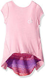 BIG GIRLS TIE BACK FABRIC MIX TOP PINK HEATHER S7