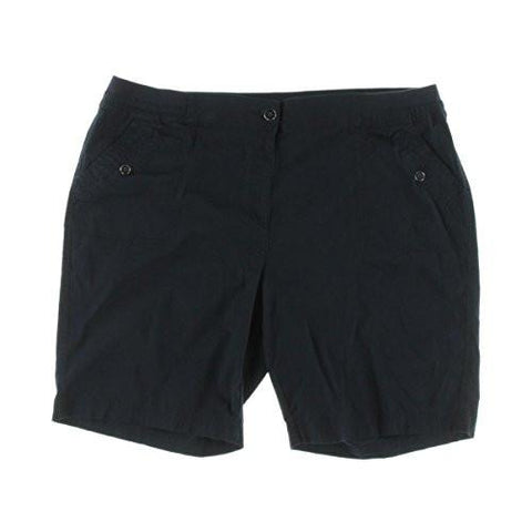 Plus Denim Solid Bermuda Shorts Navy 18W